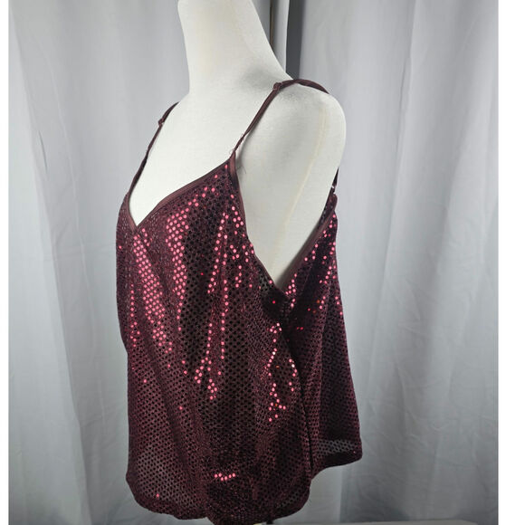 VINTAGE Y2K VENEZIA  SPAGHETTI STRAP TANK TOP SEQUINS CLUB Med.-Large See Photos - Picture 3 of 9